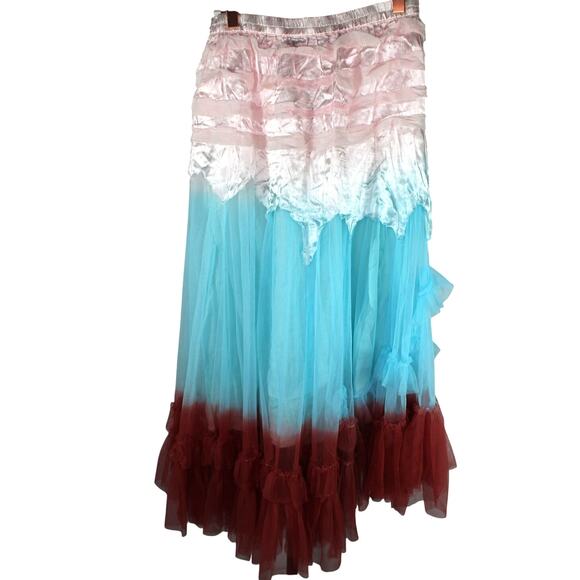etc. Vintage 90's Deadstock Fairy Magical Asymmetrical Ombre Skirt Small - Picture 2 of 13